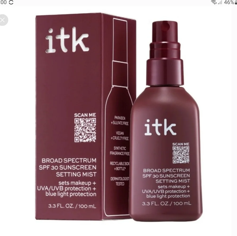 In the Know Broad Spectrum SPF 30 Sunscreen Setting Mist 3.3 oz Set of 2 New